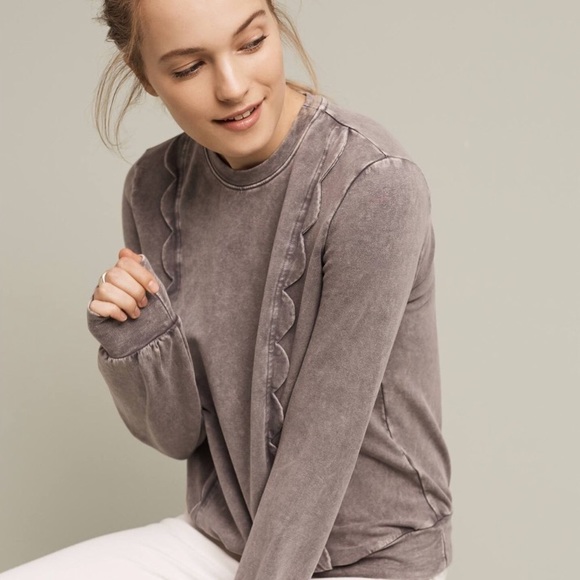 Anthropologie Sweaters - NWT Anthropologie Scalloped Sweatshirt